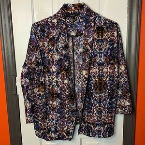 Forever 21 Abstract Pastel Open Blazer